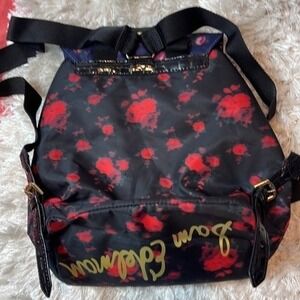 Sam Edelman floral printed backpack black‎ and red